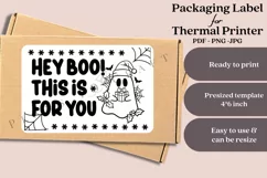 Hey Boo packaging label for thermal printer ready to print instant download