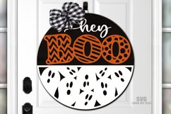 Hey Boo Halloween Door Sign - Laser Cut Files - Boo Door Hanger - Halloween SVG - Glowforge Files