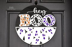 Hey Boo SVG Laser Cut Files | Halloween Ghost Sign SVG Product Image 2