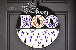 Hey Boo SVG Laser Cut Files | Halloween Ghost Sign SVG Product Image 1