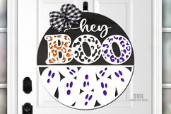 Hey Boo SVG Laser Cut Files | Halloween Ghost Sign SVG Product Image 3