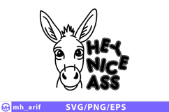 Funny Bathroom Donkey Doodle SVG PNG Design Product Image 1