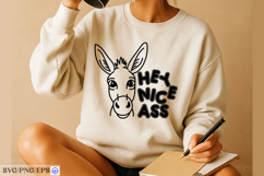 Funny Bathroom Donkey Doodle SVG PNG Design Product Image 4