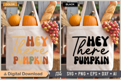 Hey There Pumpkin SVG File | Fall Retro SVG Product Image 2