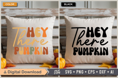 Hey There Pumpkin SVG File | Fall Retro SVG Product Image 3