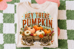 Hey There Pumpkin Png, Fall Wagon Sublimation Design Product Image 2