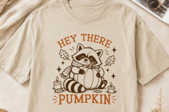 Hey There Pumpkin SVG PNG, Cute Raccoon, Cozy Autumn Design Product Image 2
