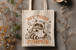 Hey There Pumpkin SVG PNG, Cute Raccoon, Cozy Autumn Design Product Image 3