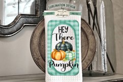 Hey There Pumpkin Plaid Pumpkin | Autumn Towel Sublimation Product Image 1