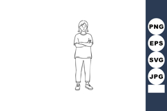 Confident young woman standing with arms crossed in casual o Product Image 1