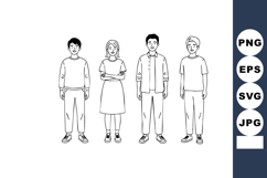 Group of four diverse young people standing in casual clothe Product Image 1