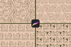 Adorable Dogs Procreate Pattern Brushes Seamless Puppies Product Image 3