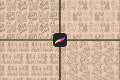 Adorable Dogs Procreate Pattern Brushes Seamless Puppies Product Image 4