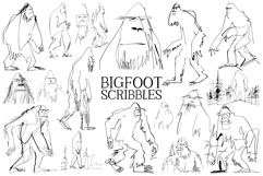 Bigfoot Scribbles PNG Illustrations for sublimation, clipart Product Image 1