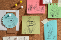 Bigfoot Scribbles PNG Illustrations for sublimation, clipart Product Image 2