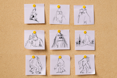 Bigfoot Scribbles PNG Illustrations for sublimation, clipart Product Image 5