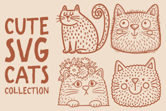 Cute Cats SVG PNG Crafting Bundle Set 2 Product Image 1