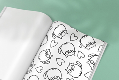 Cats With Glasses Seamless Pattern Brush for Procreate Product Image 2