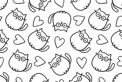 Cats With Glasses Seamless Pattern Brush for Procreate Product Image 6