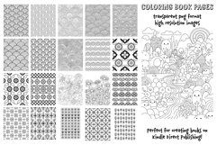 Coloring Book Pages - KDP interiors and covers - PNG Product Image 1