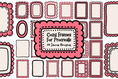 24 Procreate Frame Stamp Brushes Clean High Contrast No Grey Product Image 1