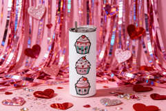 Cute Valentine's Cupcakes Sublimation Bundle Transparent PNG Product Image 6
