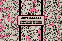 Cute Doggos Procreate Seamless Pattern Brushes Product Image 1