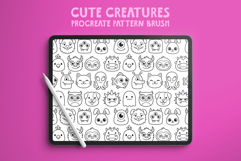 Cute Creatures Seamless Pattern Brush for Procreate Product Image 1