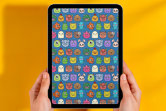 Cute Creatures Seamless Pattern Brush for Procreate Product Image 4