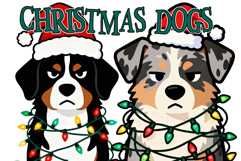 Christmas Dogs With Lights Sublimation PNG Clipart Set Product Image 2