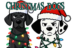 Christmas Dogs With Lights Sublimation PNG Clipart Set Product Image 3