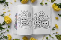 Cute Cozy Donuts Coloring Book PNG Graphics - KDP Pages Product Image 6
