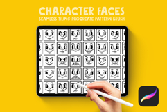 Character Faces Seamless Pattern Brush for Procreate Product Image 1