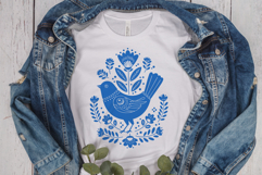 Folk Art Birds SVG Files for Cricut, Sublimation, Tshirts Product Image 4