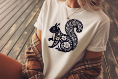 Folk Art SVG Squirrel Craft Files For Cricut, Sublimation Product Image 5