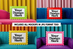 Colorful Plastic Frames Mockup Set includes JPG PSD Files Product Image 6
