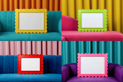 Colorful Plastic Frames Mockup Set includes JPG PSD Files Product Image 7