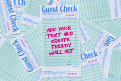 Guest Check High Res Stock Photo For Trendy Wall Art Product Image 6