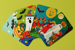Vintage Halloween Card Illustrations For Poster, Party Decor Product Image 5