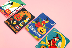 Vintage Halloween Card Illustrations For Poster, Party Decor Product Image 8