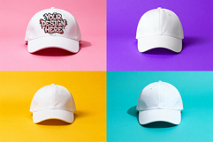 White Baseball Cap Hat JPG Mockup Set - Sublimation Mockup Product Image 1