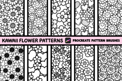 Kawaii Flowers Seamless Procreate Pattern Brush Set Product Image 1