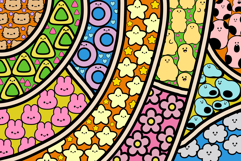 Kawaii Shapes Procreate Brush Set - Coloring Book Style Product Image 4