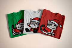 Christmas Santa Claus Kittens Sublimation Illustrations PNG Product Image 6