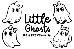Little Ghosts SVG And PNG Sublimation Craft Files Collection Product Image 1