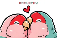Valentine's Day Love Birds Transparent PNG Sublimation Product Image 2