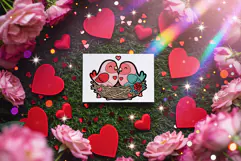 Valentine's Day Love Birds Transparent PNG Sublimation Product Image 5