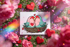 Valentine's Day Love Birds Transparent PNG Sublimation Product Image 7