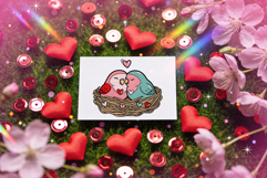 Valentine's Day Love Birds Transparent PNG Sublimation Set Product Image 9