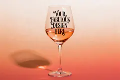 Wine Glass Mockup - PSD - JPG - For Clipart and SVG Designs Product Image 1